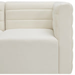 Quincy 95" Velvet Upholstered Comfort 5pc. Modular Sectional in Cream