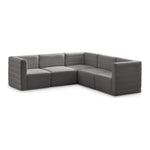 Quincy 95" Velvet Upholstered Comfort 5pc. Modular Sectional in Grey
