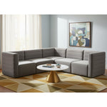 Quincy 95" Velvet Upholstered Comfort 5pc. Modular Sectional in Grey