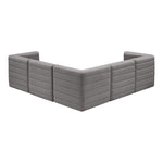 Quincy 95" Velvet Upholstered Comfort 5pc. Modular Sectional in Grey