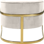 Carter Velvet Upholstered Accent Chair in Cream