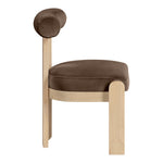 Arienzo Velvet Performance Fabric Upholstered Dining Chair in Brown