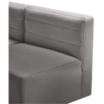 Quincy 95" Velvet Upholstered Comfort 5pc. Modular Sectional in Grey