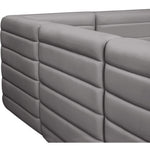Quincy 95" Velvet Upholstered Comfort 5pc. Modular Sectional in Grey