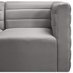 Quincy 95" Velvet Upholstered Comfort 5pc. Modular Sectional in Grey