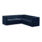 Quincy 95" Velvet Upholstered Comfort 5pc. Modular Sectional in Navy