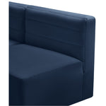 Quincy 95" Velvet Upholstered Comfort 5pc. Modular Sectional in Navy