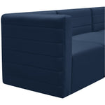 Quincy 95" Velvet Upholstered Comfort 5pc. Modular Sectional in Navy