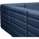 Quincy 95" Velvet Upholstered Comfort 5pc. Modular Sectional in Navy