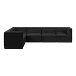Quincy 126" Velvet Upholstered Comfort 6pc. Modular Sectional in Black