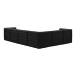 Quincy 126" Velvet Upholstered Comfort 6pc. Modular Sectional in Black