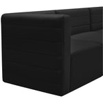 Quincy 126" Velvet Upholstered Comfort 6pc. Modular Sectional in Black