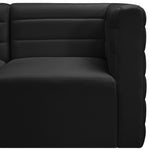 Quincy 126" Velvet Upholstered Comfort 6pc. Modular Sectional in Black