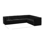 Quincy 126" Velvet Upholstered Comfort 6pc. Modular Sectional in Black