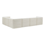 Quincy 126" Velvet Upholstered Comfort 6pc. Modular Sectional in Cream