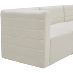 Quincy 126" Velvet Upholstered Comfort 6pc. Modular Sectional in Cream