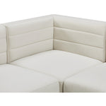 Quincy 126" Velvet Upholstered Comfort 6pc. Modular Sectional in Cream