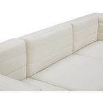 Quincy 126" Velvet Upholstered Comfort 6pc. Modular Sectional in Cream