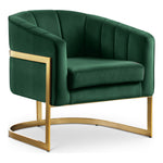 Carter Velvet Upholstered Accent Chair in Green