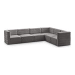 Quincy 126" Velvet Upholstered Comfort 6pc. Modular Sectional in Grey