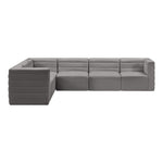 Quincy 126" Velvet Upholstered Comfort 6pc. Modular Sectional in Grey