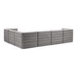 Quincy 126" Velvet Upholstered Comfort 6pc. Modular Sectional in Grey