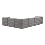 Quincy 126" Velvet Upholstered Comfort 6pc. Modular Sectional in Grey