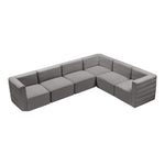 Quincy 126" Velvet Upholstered Comfort 6pc. Modular Sectional in Grey
