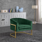 Carter Velvet Upholstered Accent Chair in Green