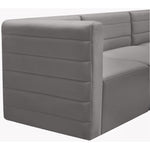 Quincy 126" Velvet Upholstered Comfort 6pc. Modular Sectional in Grey