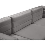 Quincy 126" Velvet Upholstered Comfort 6pc. Modular Sectional in Grey