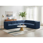 Quincy 126" Velvet Upholstered Comfort 6pc. Modular Sectional in Navy