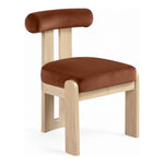 Arienzo Velvet Performance Fabric Upholstered Dining Chair in Cognac
