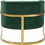 Carter Velvet Upholstered Accent Chair in Green
