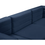 Quincy 126" Velvet Upholstered Comfort 6pc. Modular Sectional in Navy
