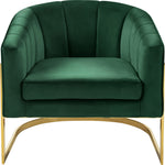 Carter Velvet Upholstered Accent Chair in Green