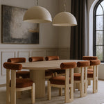 Arienzo Velvet Performance Fabric Upholstered Dining Chair in Cognac