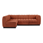 Quinn 101" Chenille Fabric Upholstered 4pc. Modular Sectional in Cognac