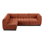 Quinn 101" Chenille Fabric Upholstered 4pc. Modular Sectional in Cognac