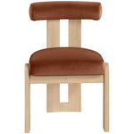 Arienzo Velvet Performance Fabric Upholstered Dining Chair in Cognac