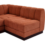 Quinn 101" Chenille Fabric Upholstered 4pc. Modular Sectional in Cognac