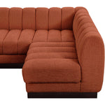 Quinn 101" Chenille Fabric Upholstered 4pc. Modular Sectional in Cognac