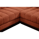 Quinn 101" Chenille Fabric Upholstered 4pc. Modular Sectional in Cognac