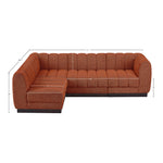 Quinn 101" Chenille Fabric Upholstered 4pc. Modular Sectional in Cognac