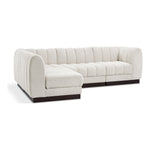 Quinn 101" Chenille Fabric Upholstered 4pc. Modular Sectional in Cream