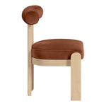 Arienzo Velvet Performance Fabric Upholstered Dining Chair in Cognac
