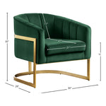 Carter Velvet Upholstered Accent Chair in Green