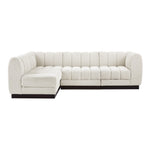 Quinn 101" Chenille Fabric Upholstered 4pc. Modular Sectional in Cream