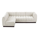 Quinn 101" Chenille Fabric Upholstered 4pc. Modular Sectional in Cream