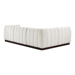 Quinn 101" Chenille Fabric Upholstered 4pc. Modular Sectional in Cream